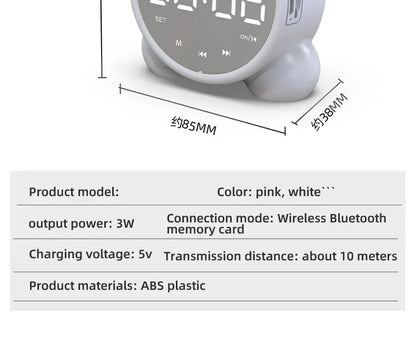 Bluetooth Mirror Table Clock Kids Alarm Clock Cute Cat Digital Alarm Clock For Kids Bedside Clock Children'S Sleep Led Clocks