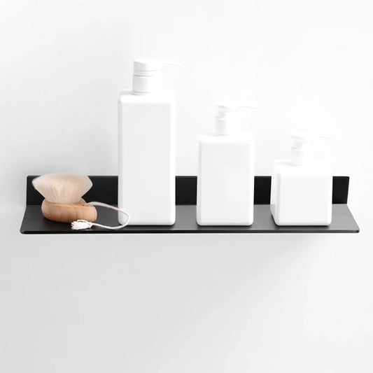 Bathroom Shelves  30-60cm Aluminum Alloy Matte Black Kitchen Wall Shelf Shower Shampoo Storage Rack Bathroom Accessories