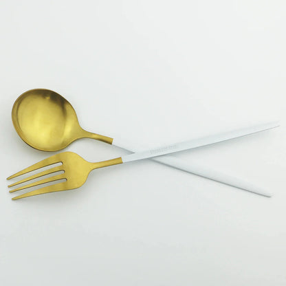 30 Pieces Dinnerware Matte Stainless Steel Cutlery Set Roes Gold Knives Fork Teaspoons Silverware Kitchen Party Dinner Tableware
