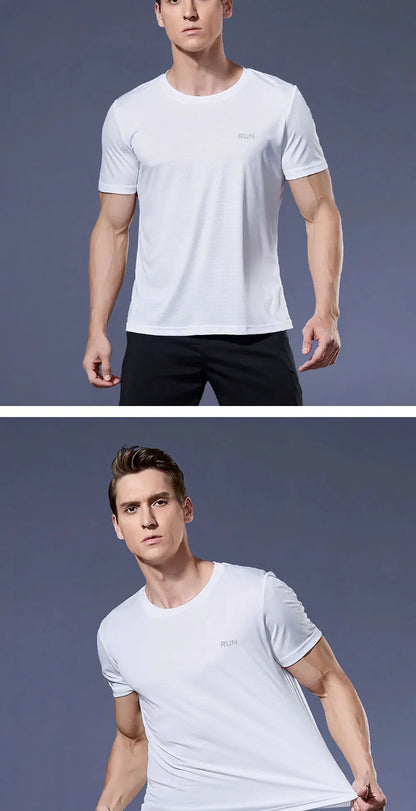 Men 's Fitness Gym T Shirts 2020 Shirt Homme Running Men Designer Quick Dry T-Shirts Running Slim Fit Tops Tees Sport Muscle Tee