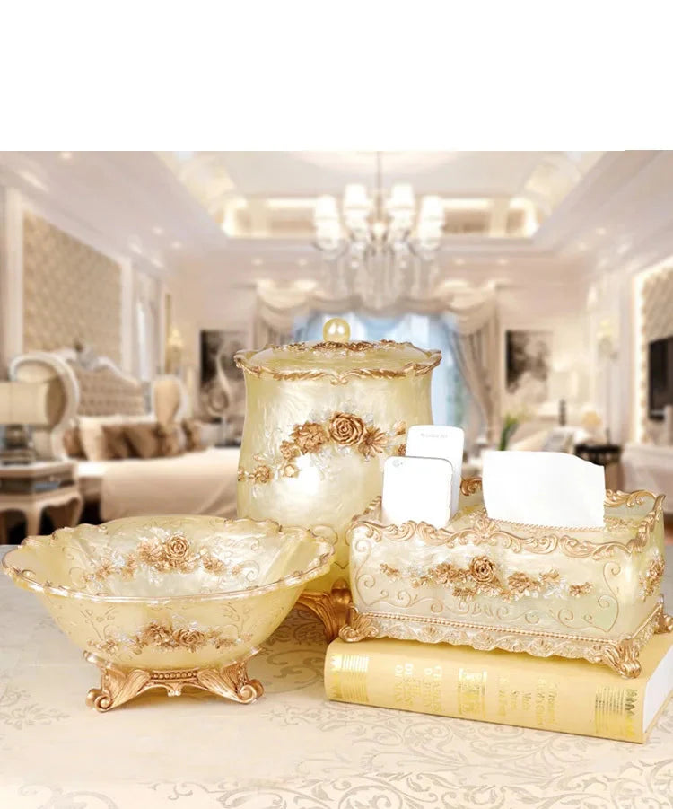 Luxury European-Style Fruit Plate for Living Room, Home Decoration Ornaments