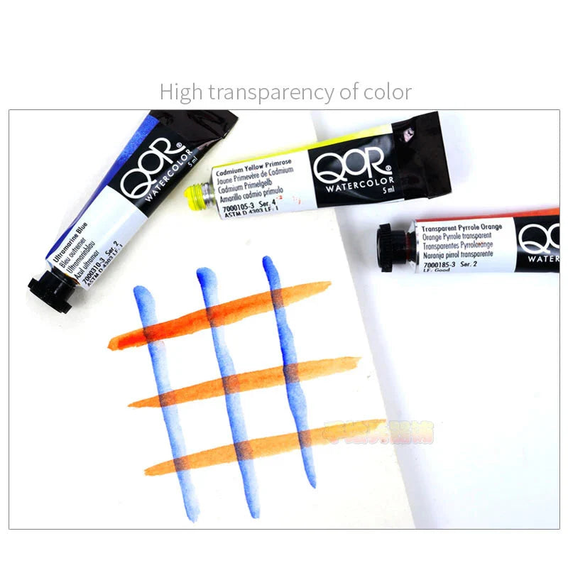 US QOR Artistic Watercolor Paints Set Tin box Pigment Solid Paint Set Palette High Concentration for Artist Painting Drawing