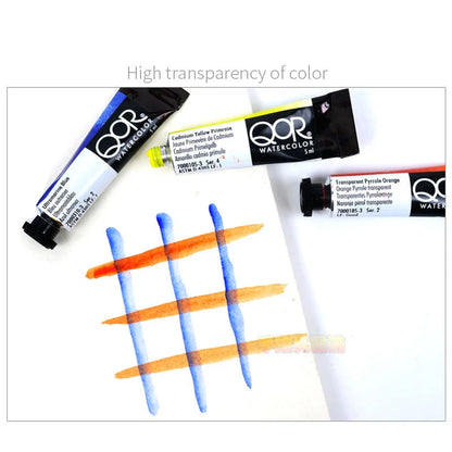 US QOR Artistic Watercolor Paints Set Tin box Pigment Solid Paint Set Palette High Concentration for Artist Painting Drawing