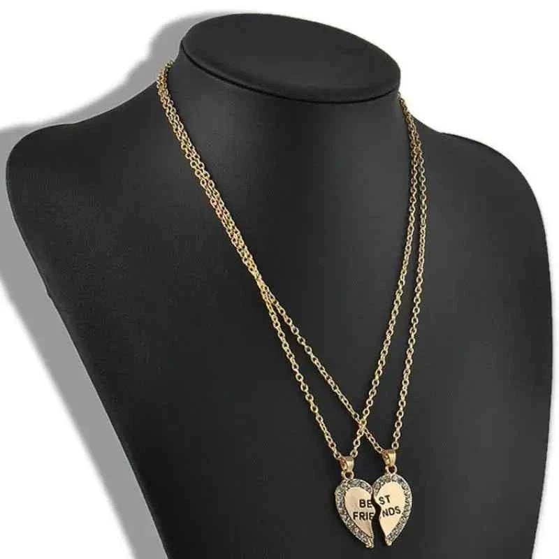 Gooden Friends Love English Pendant Pendant Necklace Fashion Two Rhinestones Alloy Flap Best Friends Necklace New Product Launch