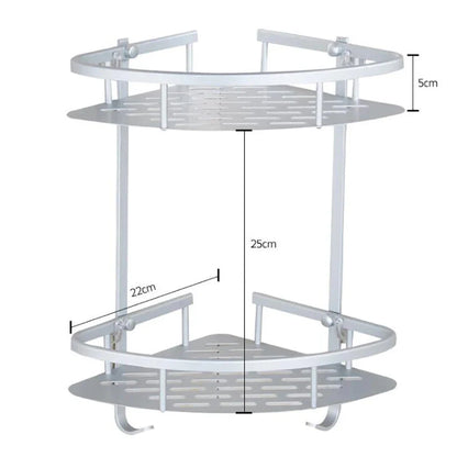 Bathroom Shelf Screws Fixed Durable Aluminum 2 Tiers Shower Shelf Kitchen Storage Holder Shampoo Soap Cosmetic Organizer Shelf
