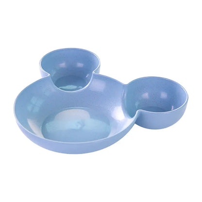 Cute Baby Plates with Dividers Dinner Plates Kids Bowl Tray Tableware Set Infant Feeding Children Divided Dinnerware BPA Free