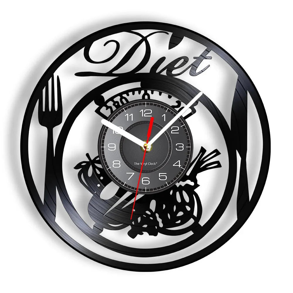The Kitchen The Heart Of The Home Inspired Vinyl Record Clock Modern Design Vinyl Wall Watch Kitchen Decor Noiseless Timepieces