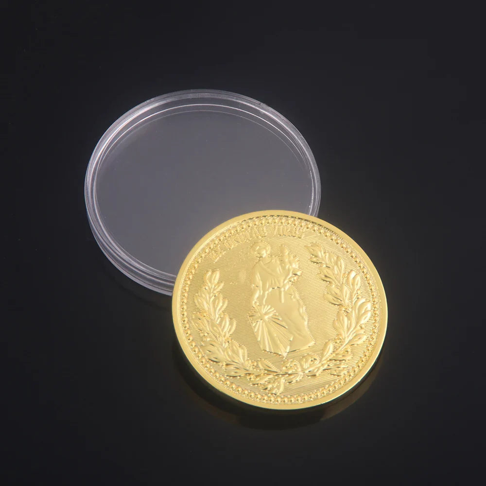 Big Size John Wick 4 Blood Oath Marker Coin Keychain Gold and Adjudicator Coin Metal Prop Accessories Collection Gift