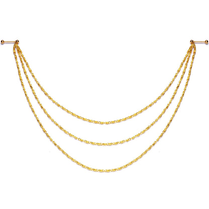 5/8 Handcrafted Electro Plated Debutante Dangle Nipple Chain