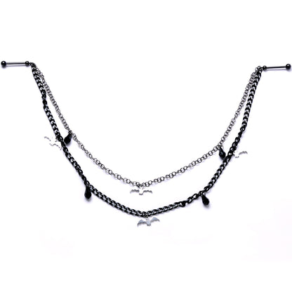 5/8 Handmade Gone Batty Nipple Chain Created with Crystal
