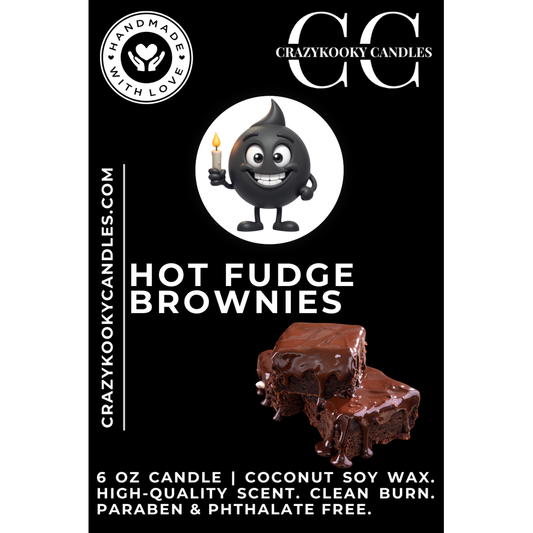 HOT FUDGE BROWNIES - Funny Candle, Scented Coconut Soy Candle, 6oz