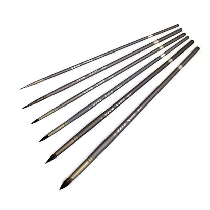 6 pcs Professional Set Squirrel Hair Round Pointed Artist Paintbrush Pen Gouache Oil Painting Art Supplies For Acrylic Art Brush