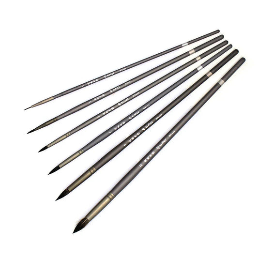 6 pcs Professional Set Squirrel Hair Round Pointed Artist Paintbrush Pen Gouache Oil Painting Art Supplies For Acrylic Art Brush