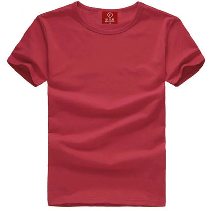 Mens Cotton Summer t shirt Short sleeve Tees O-neck T-Shirts Solid Men tshirt Tops clothing
