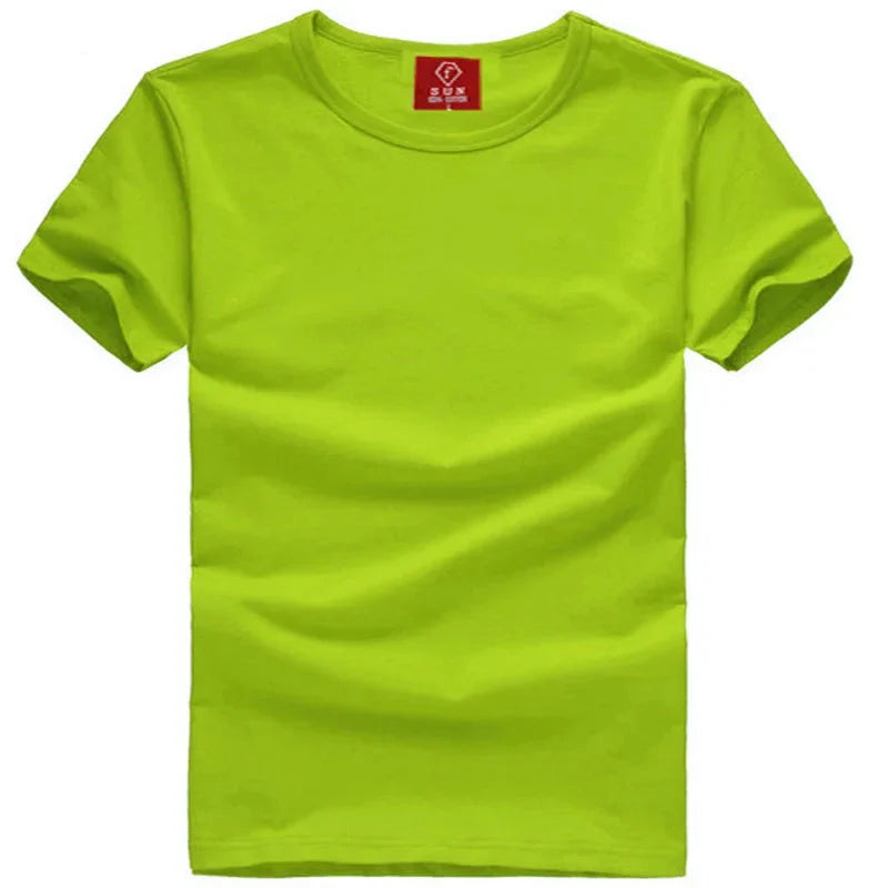 Mens Cotton Summer t shirt Short sleeve Tees O-neck T-Shirts Solid Men tshirt Tops clothing