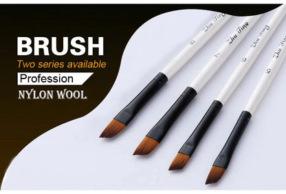 12 Pcs/set Nylon Hair Wooden Handle Watercolor Paint Brush Pen Set Learning DIY Oil Acrylic Painting Art Paint Brushes Supplies