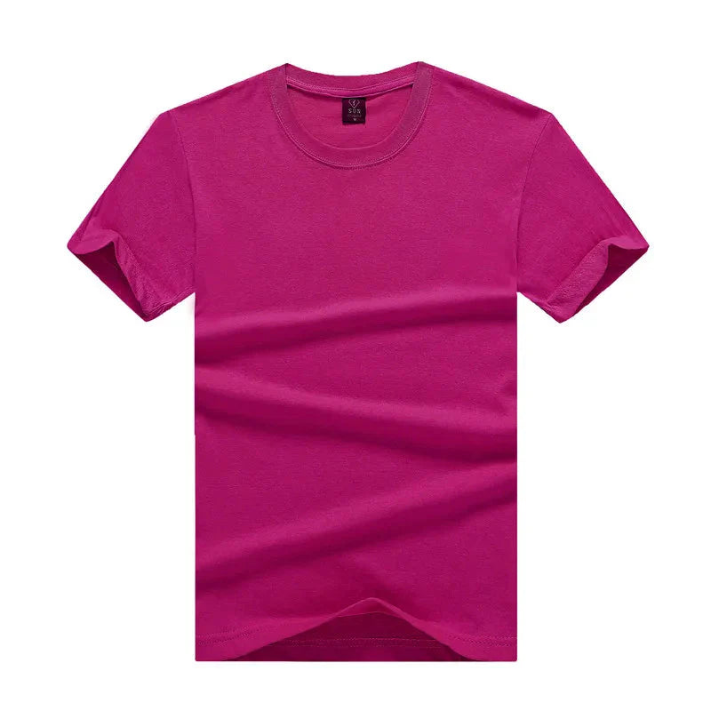 Mens Cotton Summer t shirt Short sleeve Tees O-neck T-Shirts Solid Men tshirt Tops clothing