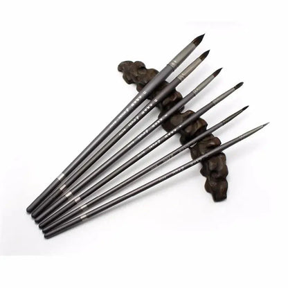 6 pcs Professional Set Squirrel Hair Round Pointed Artist Paintbrush Pen Gouache Oil Painting Art Supplies For Acrylic Art Brush