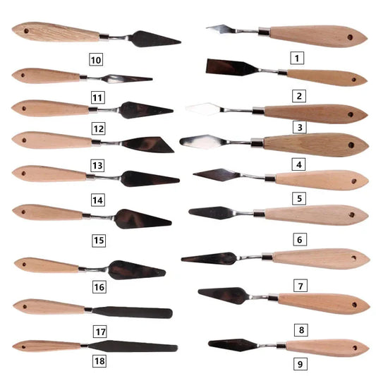 New pigment color mixing oil painting gouache scraper Art supplies wooden handle Single pick/Blade