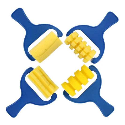 graffiti tool roller, sponge brush painting, Child DIY seal 4 sets of preschool art supplies Doodle Drawing intelligence Toy