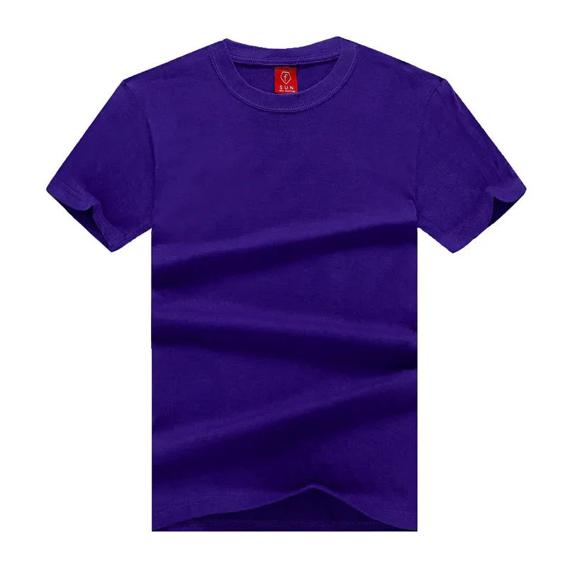 Mens Cotton Summer t shirt Short sleeve Tees O-neck T-Shirts Solid Men tshirt Tops clothing
