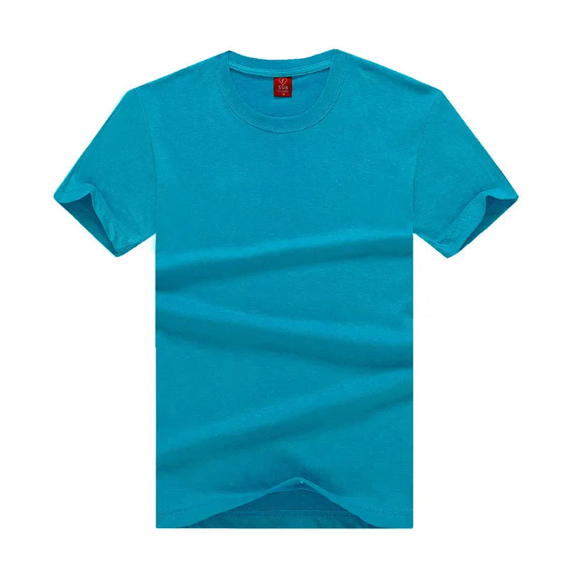 Mens Cotton Summer t shirt Short sleeve Tees O-neck T-Shirts Solid Men tshirt Tops clothing
