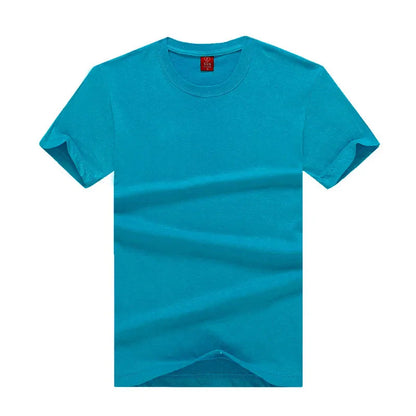 Mens Cotton Summer t shirt Short sleeve Tees O-neck T-Shirts Solid Men tshirt Tops clothing