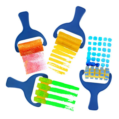 graffiti tool roller, sponge brush painting, Child DIY seal 4 sets of preschool art supplies Doodle Drawing intelligence Toy