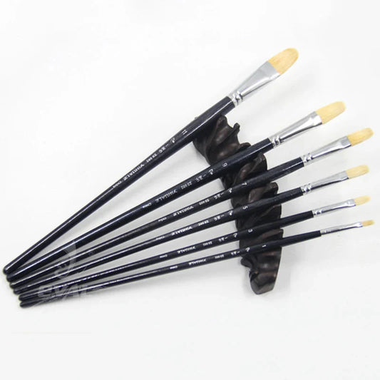 6pcs/Set pig's bristles oil paint brush artists gouache acrylic paints paintbrush art supplies dotting pen art brush stationery