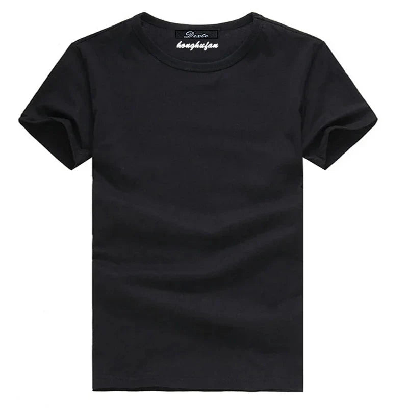 Mens Cotton Summer t shirt Short sleeve Tees O-neck T-Shirts Solid Men tshirt Tops clothing