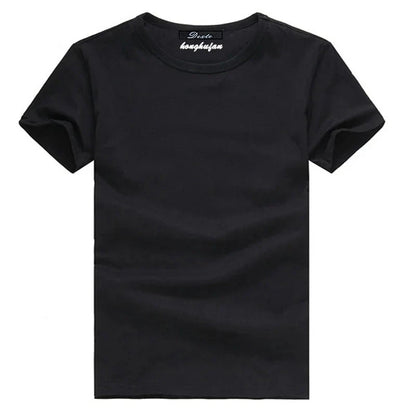 Mens Cotton Summer t shirt Short sleeve Tees O-neck T-Shirts Solid Men tshirt Tops clothing