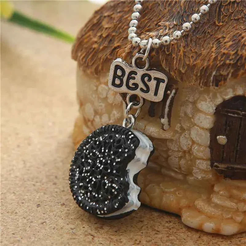 Popular Children Jewelry Pendant Necklace 3D Coffee Cup Oreo Biscuit BEST FRIENDS Letter Advanced Beads Chain Wholesale NT7606