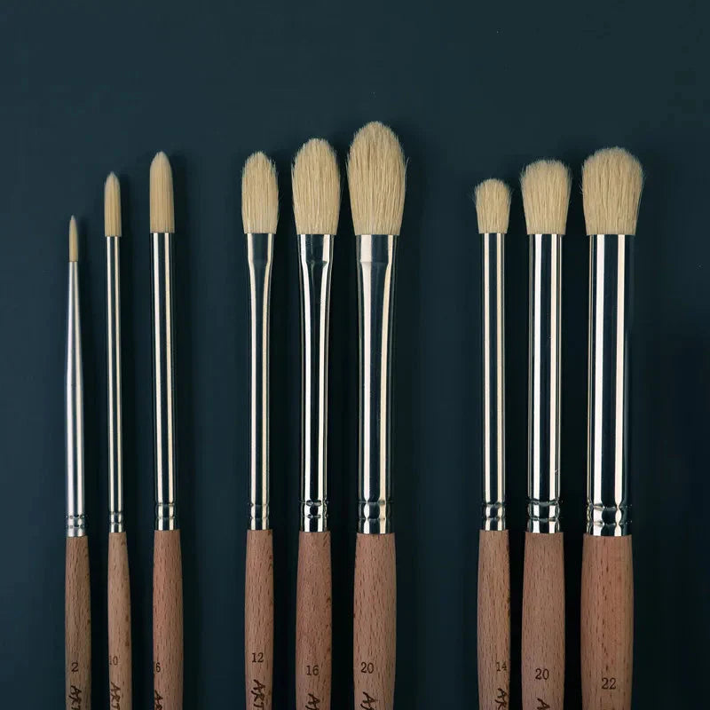 ArtSecret New Arrival 2288 24/Set Oil And Acrylic Painting Brush Hog Bristle Straw Mat Pouch&Canvas Pocket Artist Art Supplies