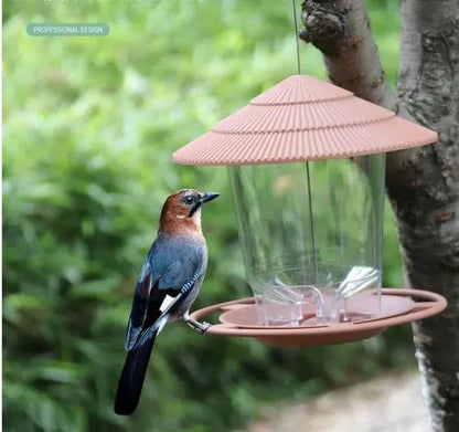 Outdoor Bird Feeding House Waterproof Gazebo Hanging Wild Bird Feeder Cage Outdoor Container With Hang Rope Bird Feeder Garden