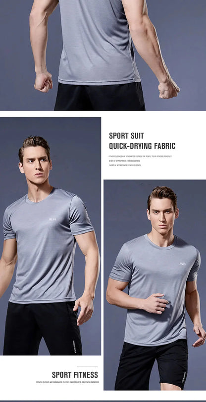 Men 's Fitness Gym T Shirts 2020 Shirt Homme Running Men Designer Quick Dry T-Shirts Running Slim Fit Tops Tees Sport Muscle Tee