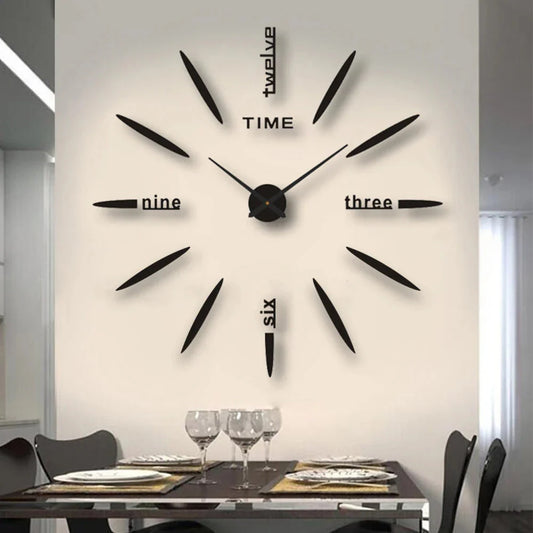 3D Wall Clock Modern Design DIY Acrylic Mirror Sticker Quartz Needle Big Europe Horloge Home Decoration Living Room Watch Clocks