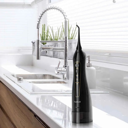 Fairywill Portable Dental Water Flosser - 300ML USB Rechargeable Oral Irrigator with 7 Jet Tips