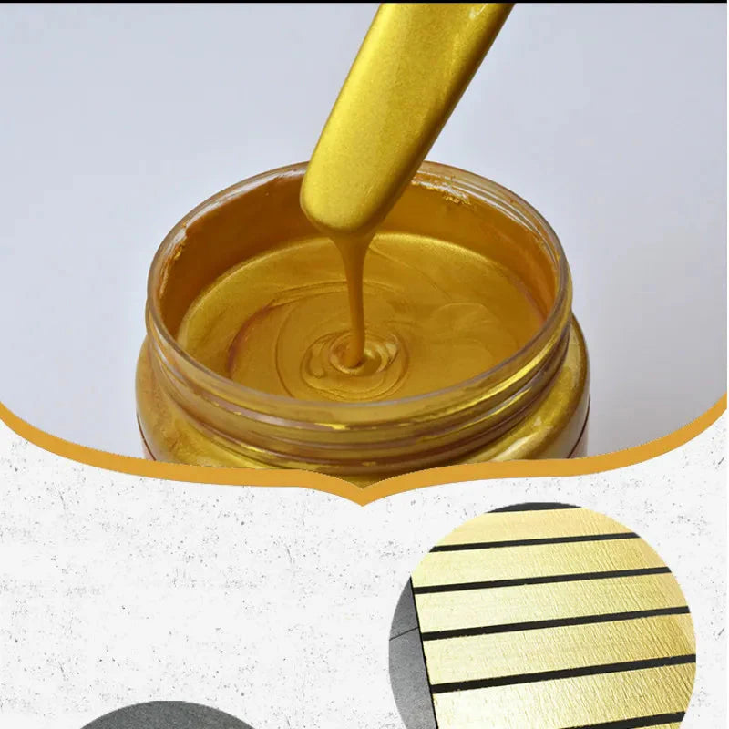 50g Bright Gold Paint,  Wood Paint, Metal Lacquer ,tasteless Water-based Paint, Can Be Applied on Any Surface
