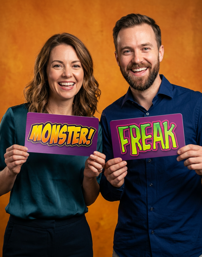Halloween Photo Booth Props - DIY Spooky Party Signs