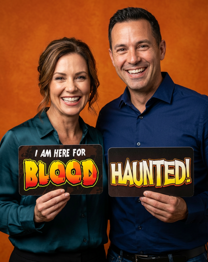 Halloween Photo Booth Props - DIY Spooky Party Signs