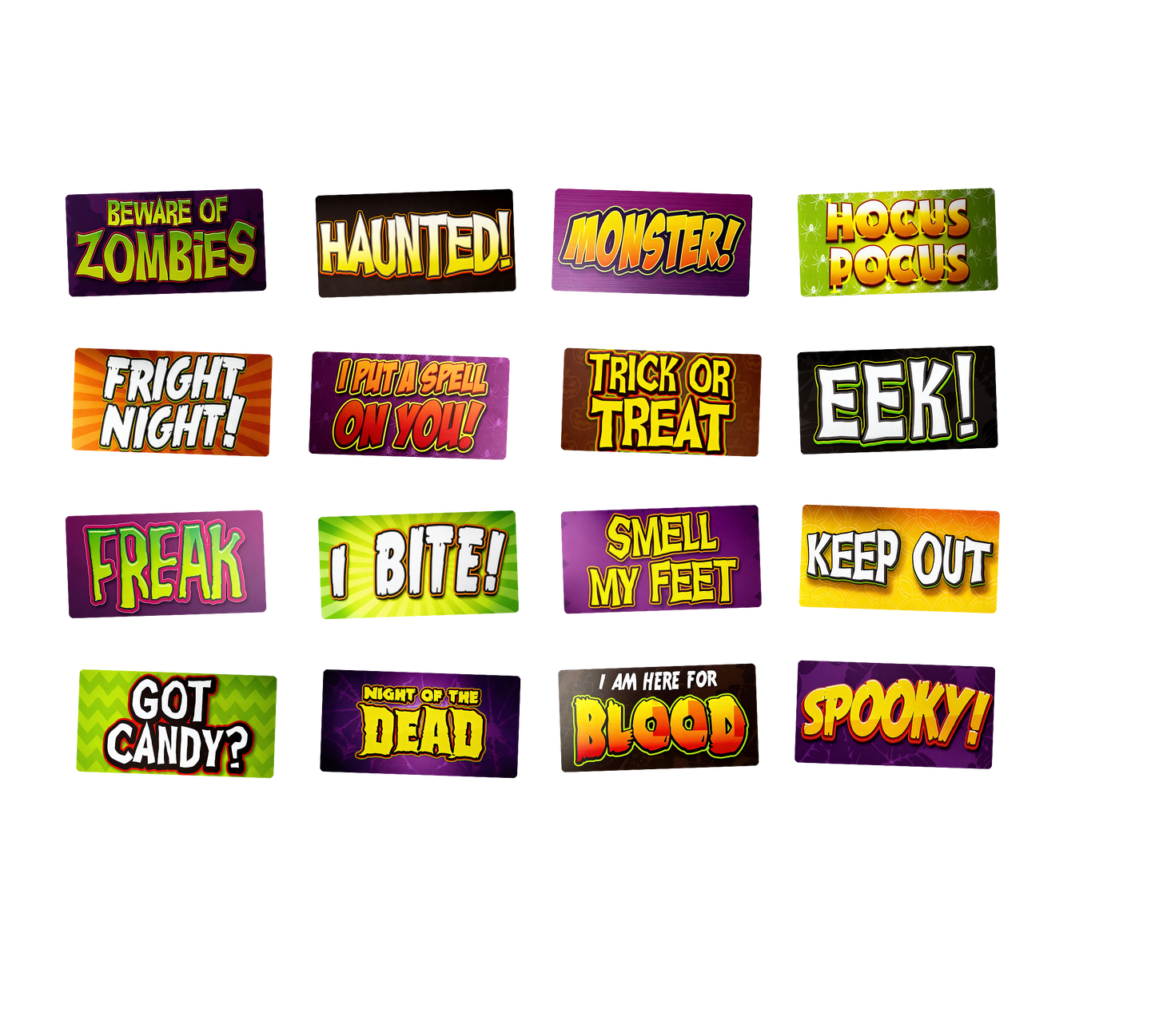 Halloween Photo Booth Props Set - Spooky Party Signs