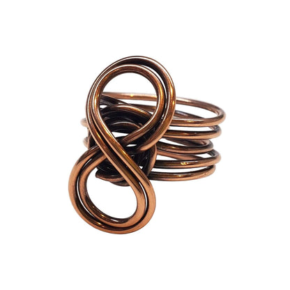 Handmade Copper Sculpted Double Infinity Eternity Ring