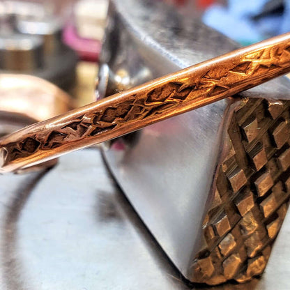 Handmade 2 ounce 6 Gauge Copper Hammered BIGGA Bangle