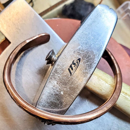 Handmade 2 ounce 6 Gauge Copper Hammered BIGGA Bangle