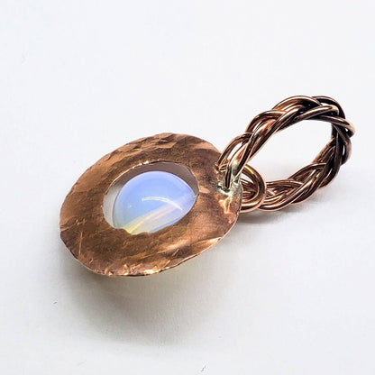 Handmade Copper Wire Braided Bail Gemstone Necklace