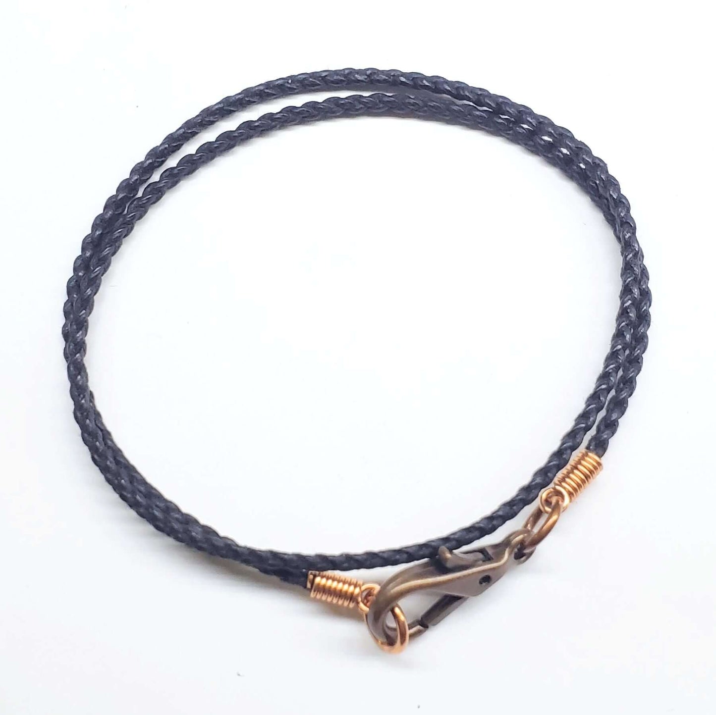 Handmade Copper Wire Braided Bail Gemstone Necklace