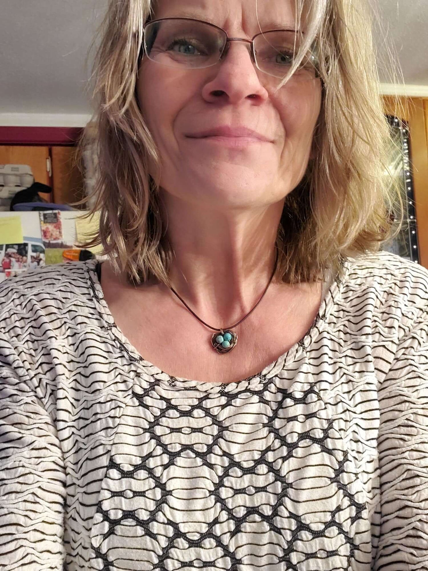 Handmade Copper Robin Nest Necklace with Up To 5 Beads