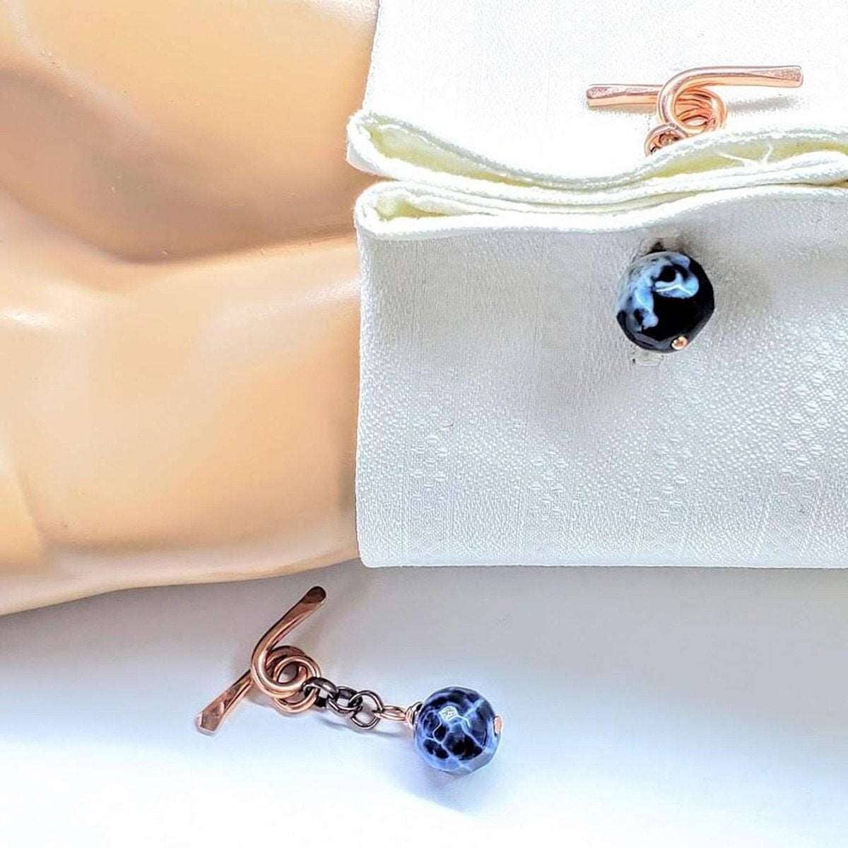 Hammered Copper Child Abuse Prevention Chain Cufflinks
