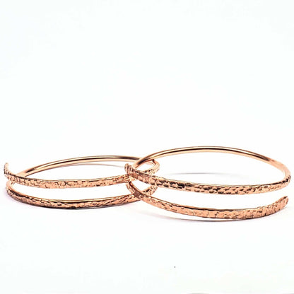 Copper Full Overlap Inter Locking Bangle Set