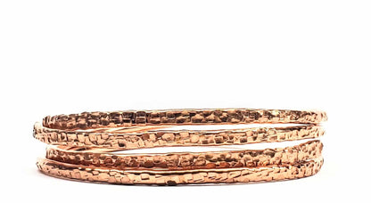 Copper Full Overlap Inter Locking Bangle Set